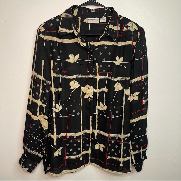 Floral Button Down Blouse - Picture 1 of 8